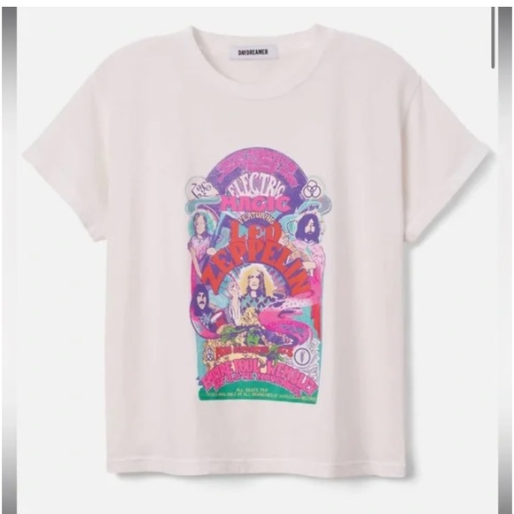 NWT Daydreamer Led Zeppelin Electric Magic Band Relaxed White Tee Size XS - Picture 2 of 5